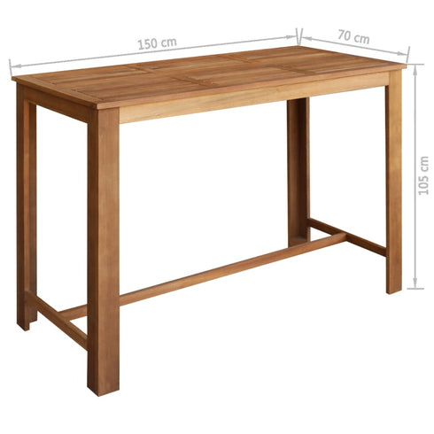 Maison Madeleine -  Bar Table and Chair Set 7 Pieces Solid Acacia Wood